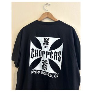 y2k Black White West Coast Choppers Long Beach California T-shirt Men's 3XL XXXL